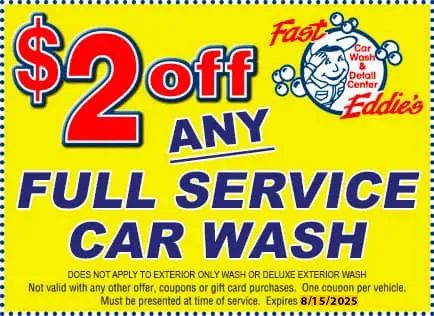 $2 off any full service car wash - Expires 8/15/2025